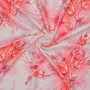 Flowers Design pink and peach Fabric Printed Fabric
