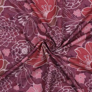 Flowers Design Light Maroon Prined Fabric