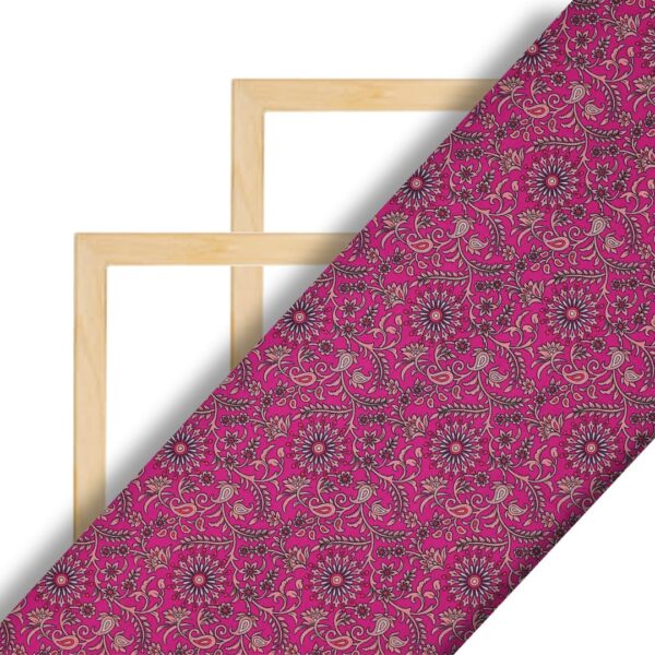 Flowers Design Artistic Leaf Pink Prined Fabric - Image 2